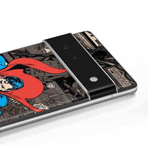 DC Comics Superman Vintage Action pose pattern Google Pixel 6 Pro Skin